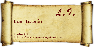 Lux István névjegykártya